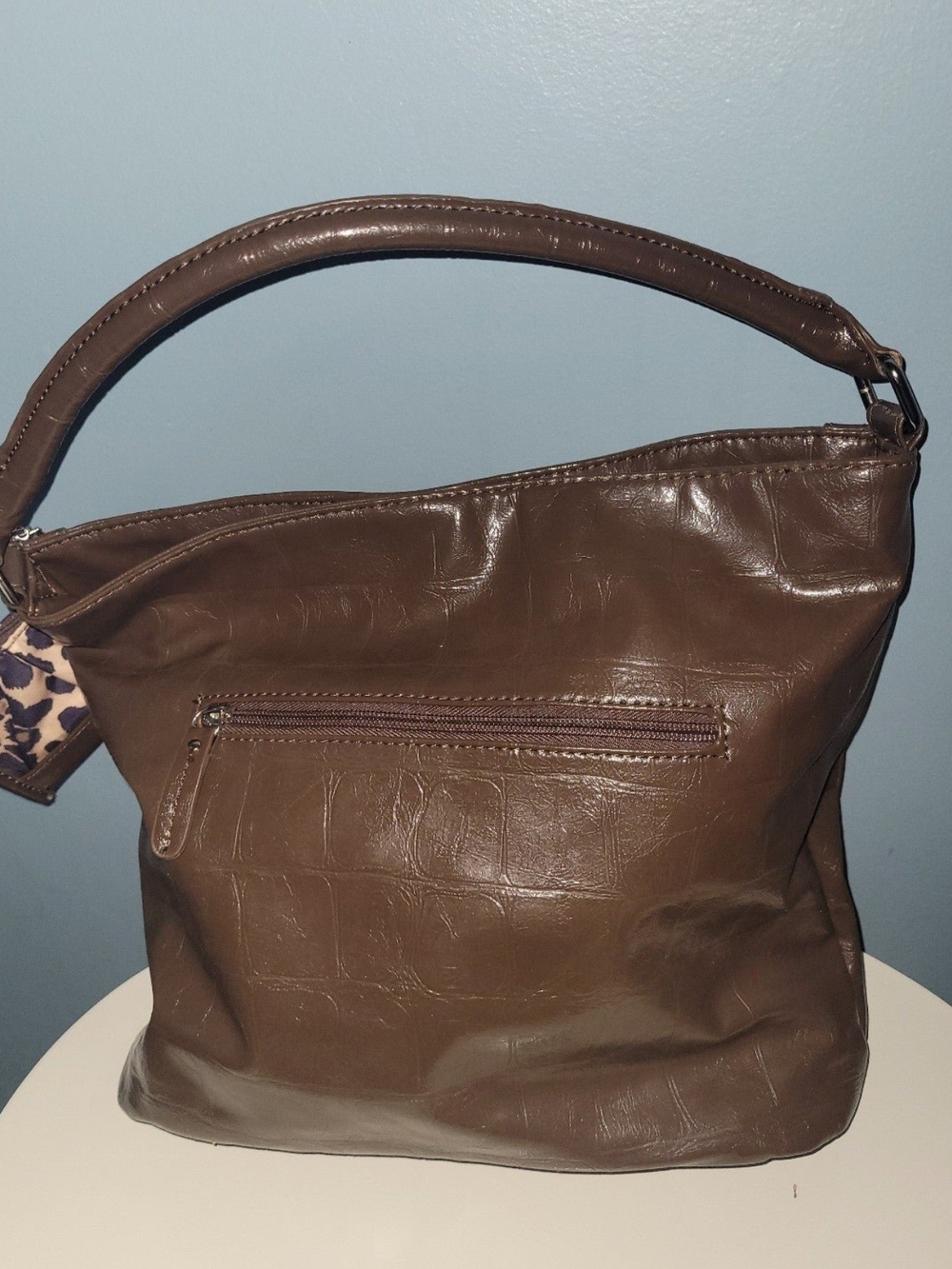 Tyler Rodan Brown Shoulder Bag with Leopard Card Holder - Picture 5 of 8